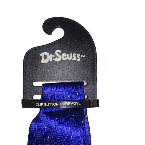 Dr Seuss The Grinch Max Reindeer Christmas Silk Tie Necktie Hand Sewn Blue - Picture 3 of 8